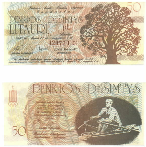 lithuania 1991 50 Litauru